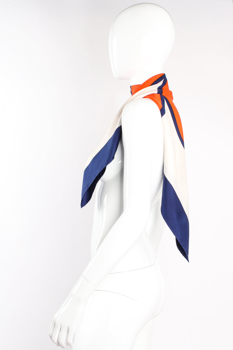 Vintage Yves Saint Laurent YSL Daisy Pop Silk Scarf on mannequin at Recess Los Angeles