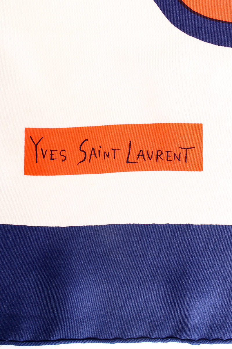 Vintage Yves Saint Laurent YSL Daisy Pop Silk Scarf signature at Recess Los Angeles