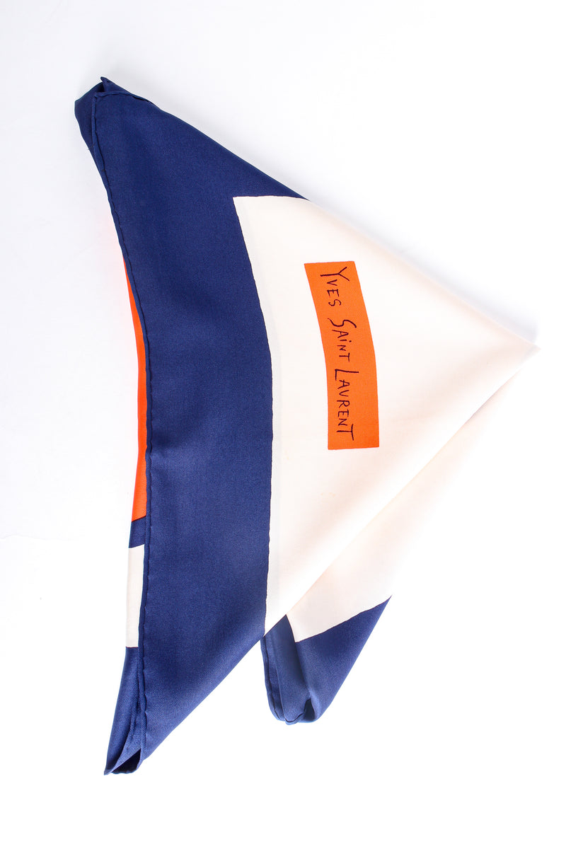 Vintage Yves Saint Laurent YSL Daisy Pop Silk Scarf folded at Recess Los Angeles