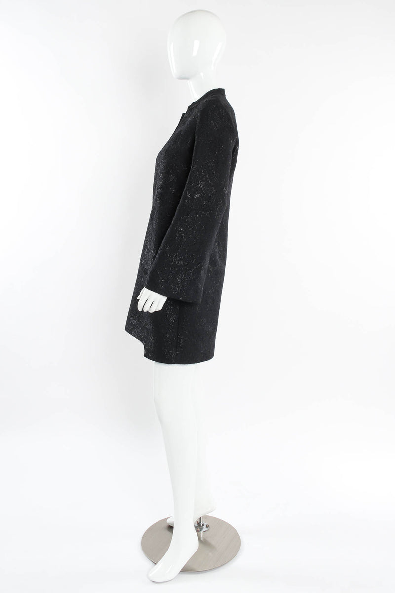 Vintage Yves Saint Laurent 2010 A/W Wool Brocade Shift Dress mannequin side @ Recess LA