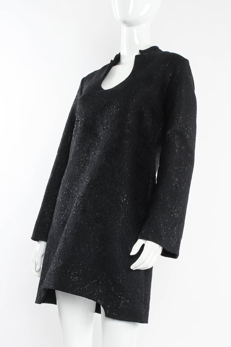 Vintage Yves Saint Laurent 2010 A/W Wool Brocade Shift Dress mannequin angle @ Recess LA