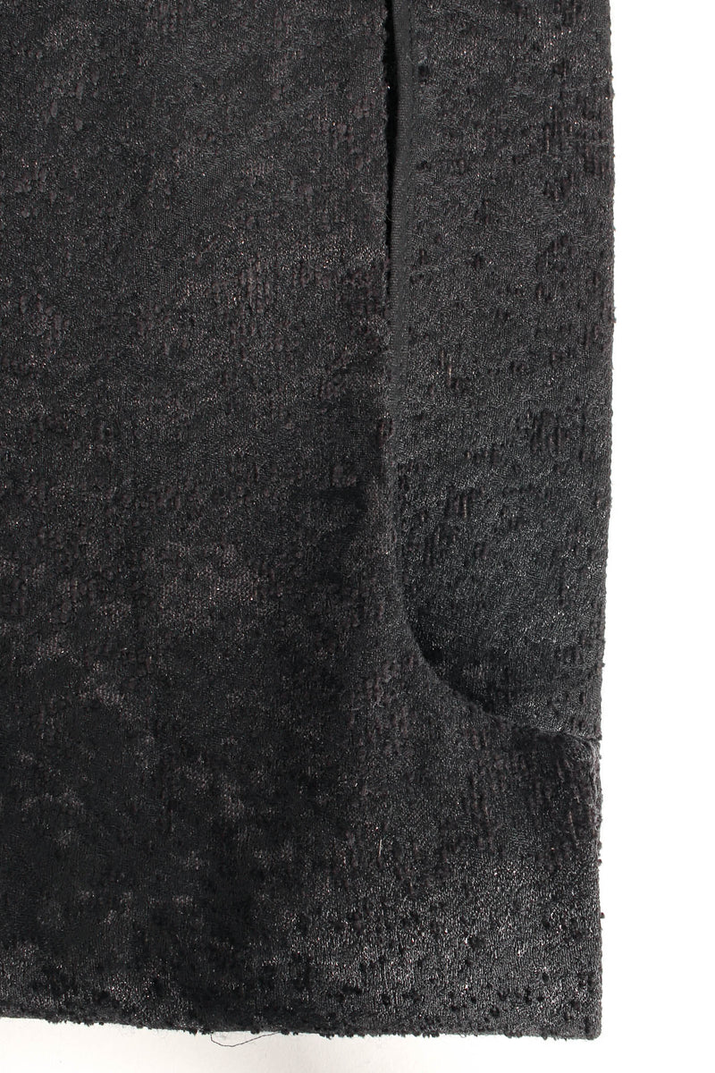 Vintage Yves Saint Laurent 2010 A/W Wool Brocade Shift Dress fabric/hem @ Recess LA