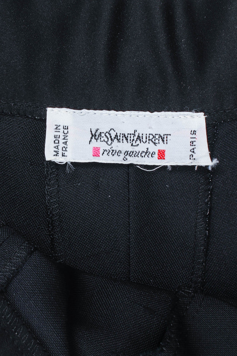 Vintage Yves Saint Laurent 1990s Wool Tux Pant tag @ Recess LA
