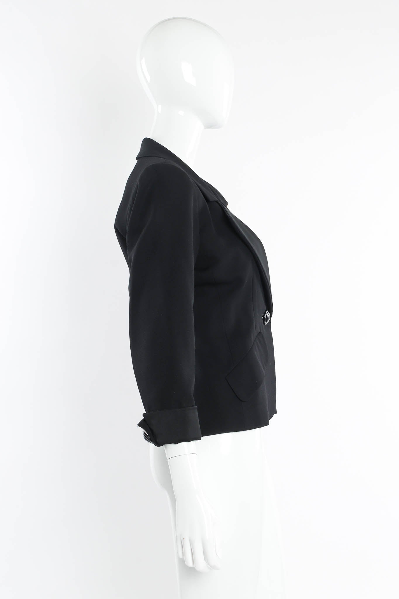 Vintage Yves Saint Laurent 1990s Wool Tuxedo Jacket mannequin side @ Recess LA
