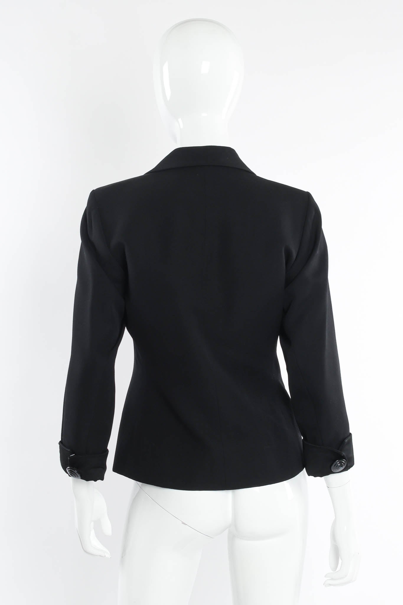 Vintage Yves Saint Laurent 1990s Wool Tuxedo Jacket mannequin back @ Recess LA