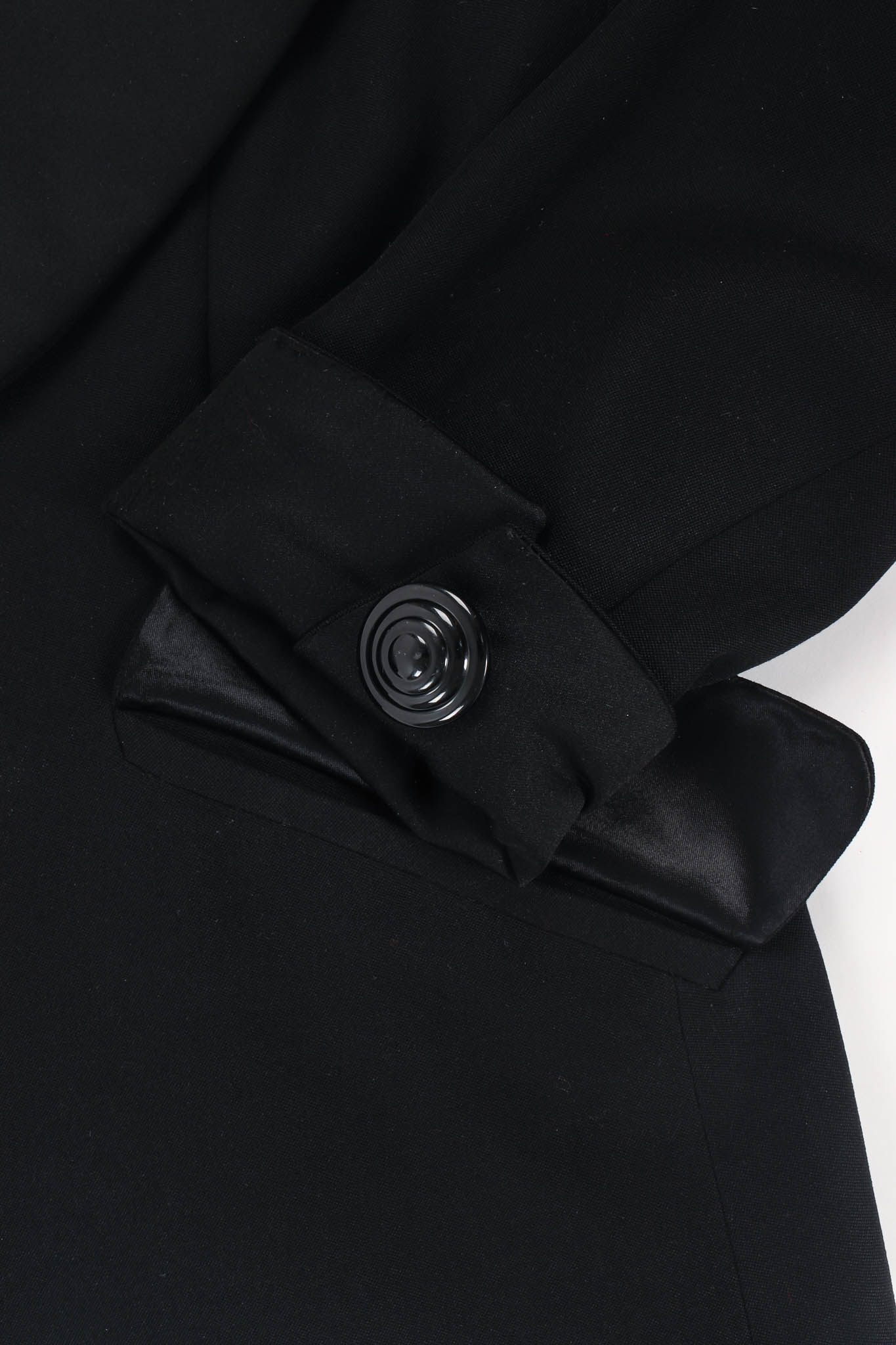 Vintage Yves Saint Laurent 1990s Wool Tuxedo Jacket sleeve cuff @ Recess LA