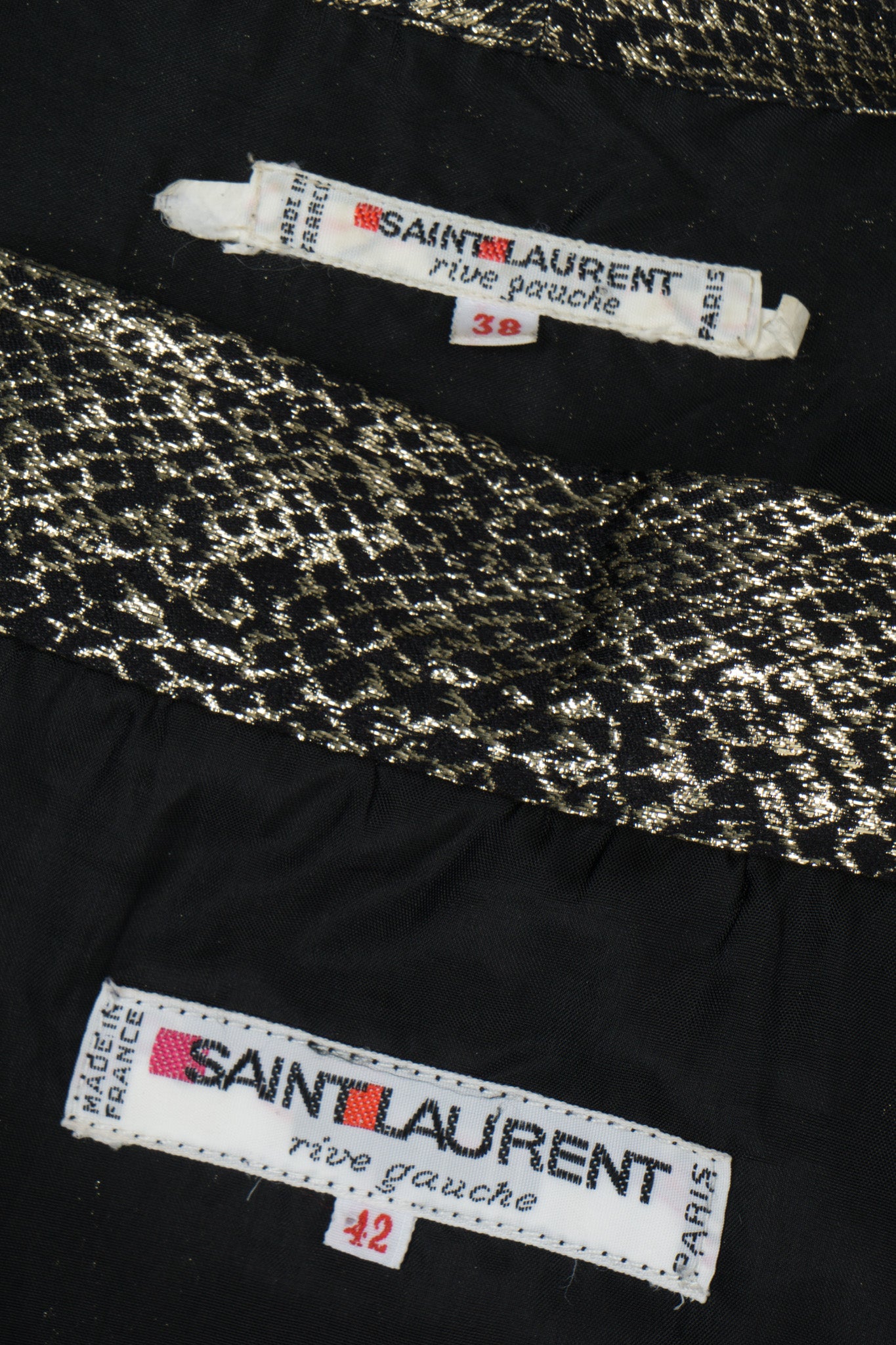 YSL Yves Saint Laurent Disco Snake Print Lamé Blouse & Skirt Set