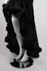 YSL Yves Saint Laurent Rive Gauche Sheer Lace Ruffle Hi-Lo Gown