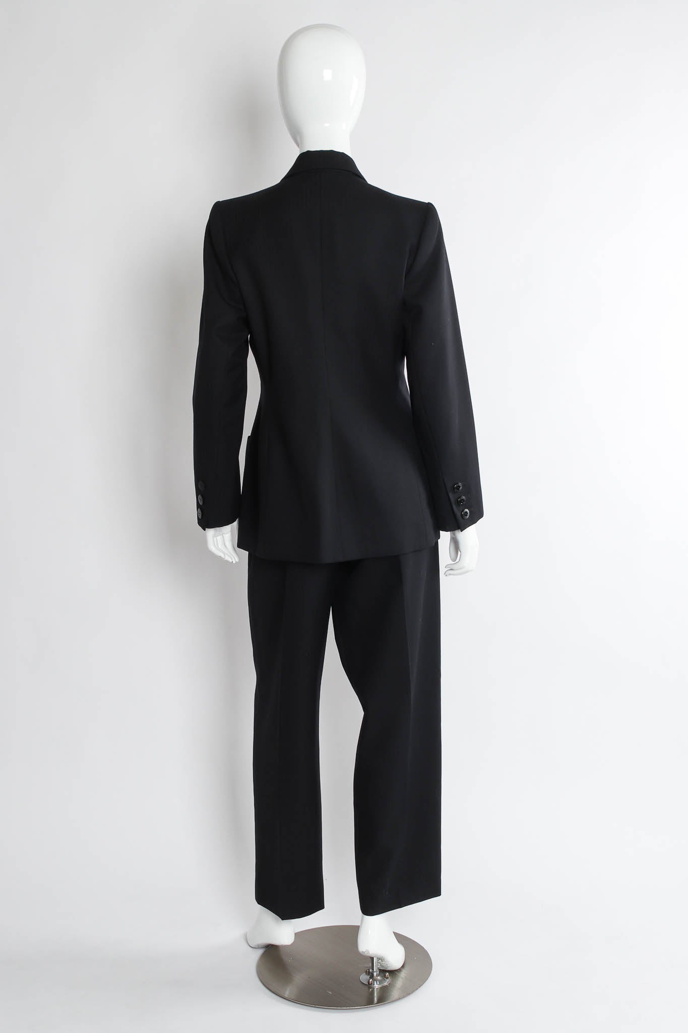 Vintage Yves Saint Laurent 1990s Wool Tux Blazer & Pant Set mannequin back @ Recess LA