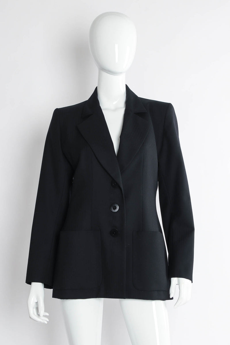 Vintage Yves Saint Laurent 1990s Wool Tux Blazer & Pant Set mannequin blazer front @ Recess LA
