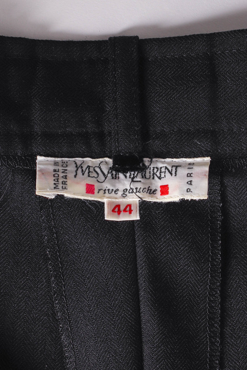 Vintage Yves Saint Laurent 1990s Wool Tux Blazer & Pant Set pant tag @ Recess LA