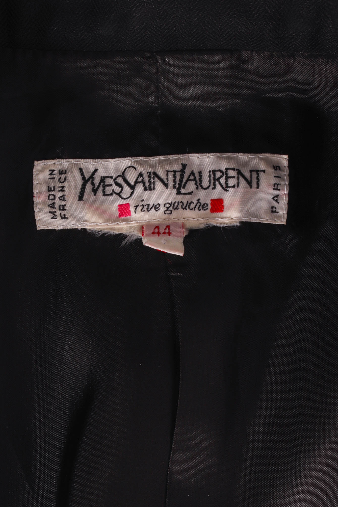 Vintage Yves Saint Laurent 1990s Wool Tux Blazer & Pant Set jacket tag @ Recess LA