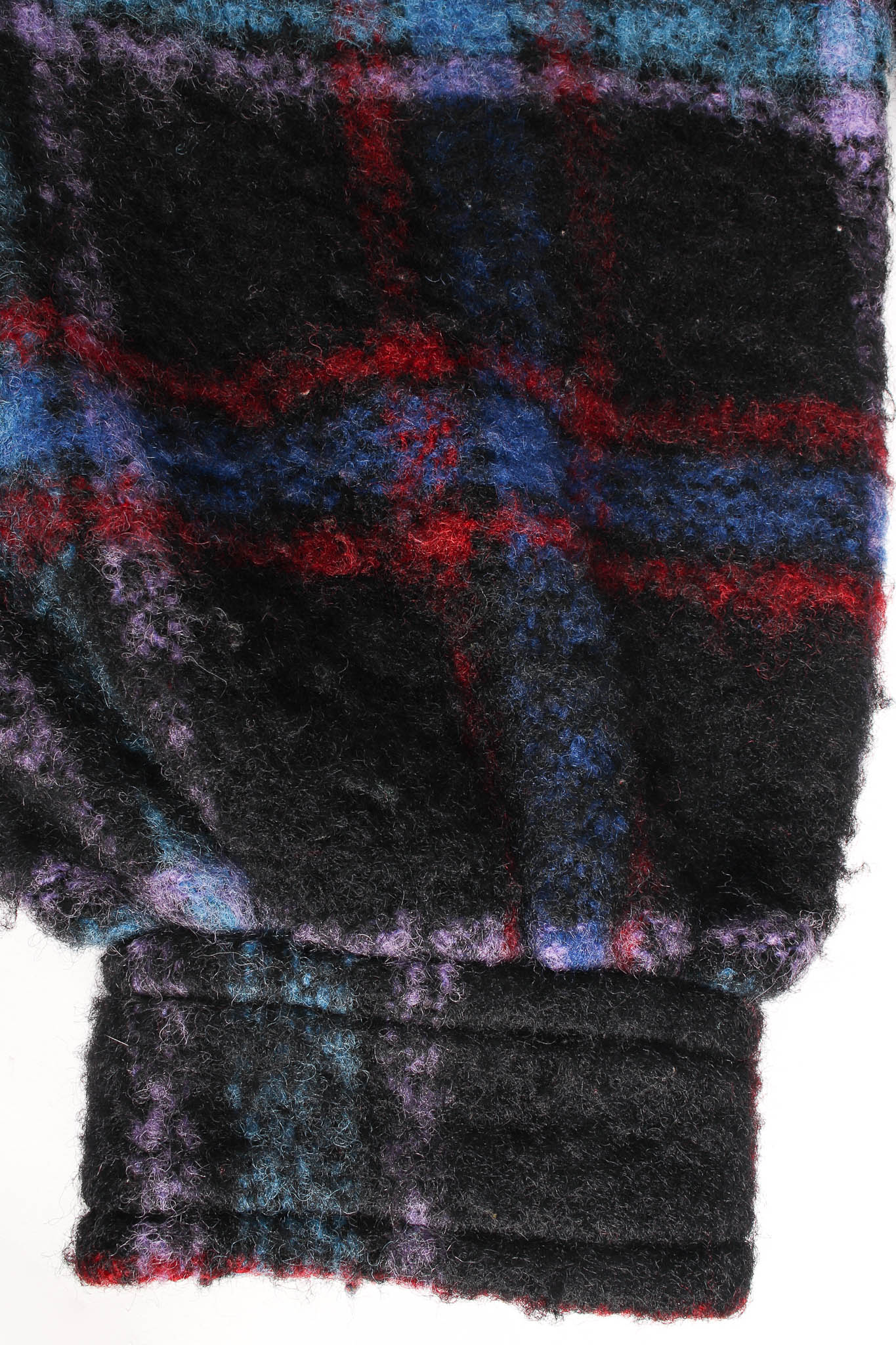 Vintage Saint Laurent Plaid Wool Coat sleeve cuff @ Recess Los Angeles