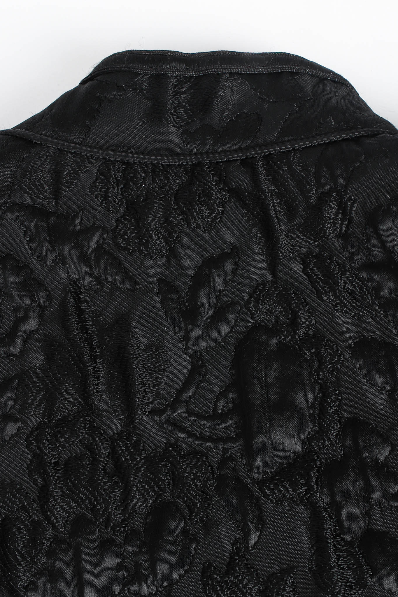 Vintage Yves Saint Laurent Floral Embroidered Quilted Jacket back collar @ Recess LA