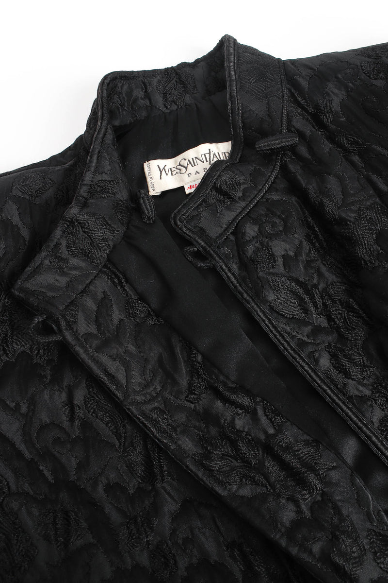 Vintage Yves Saint Laurent Floral Embroidered Quilted Jacket embroidered toggle buttons @ Recess LA