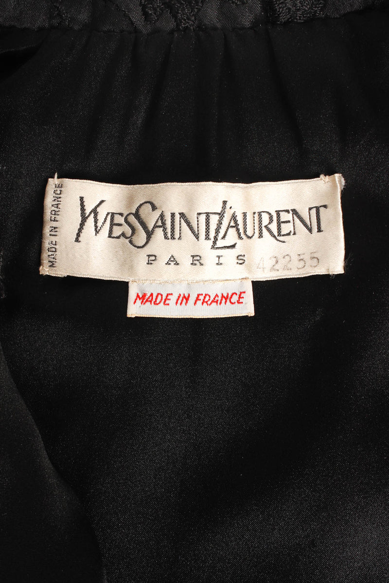 Vintage Yves Saint Laurent Floral Embroidered Quilted Jacket signed tag  @ Recess LA