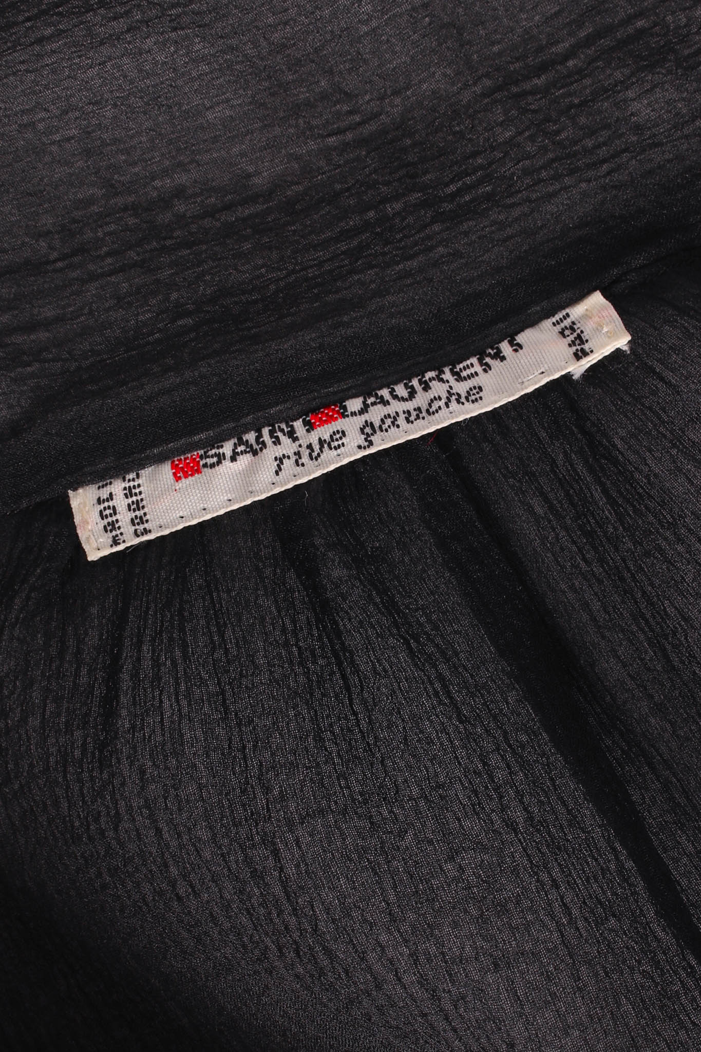 Vintage Saint Laurent Sheer Silk Tie Blouse tag @ Recess Los Angeles