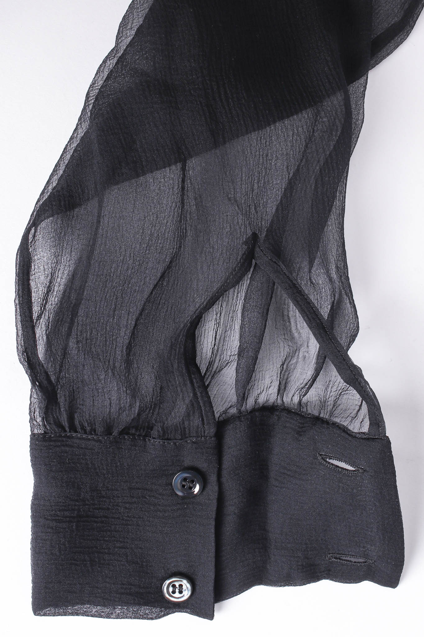 Vintage Saint Laurent Sheer Silk Tie Blouse sleeve @ Recess Los Angeles