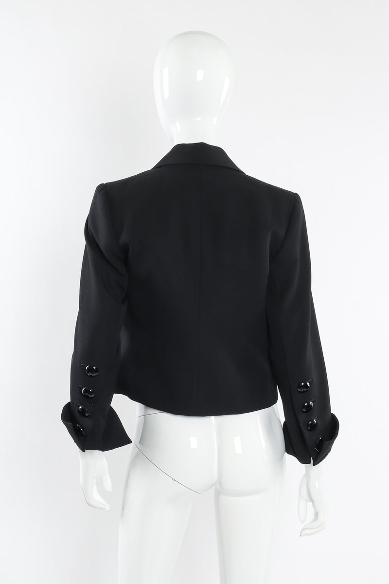 Vintage Yves Saint Laurent Crop Blazer & Pant Tuxedo Set mannequin back top @ Recess LA