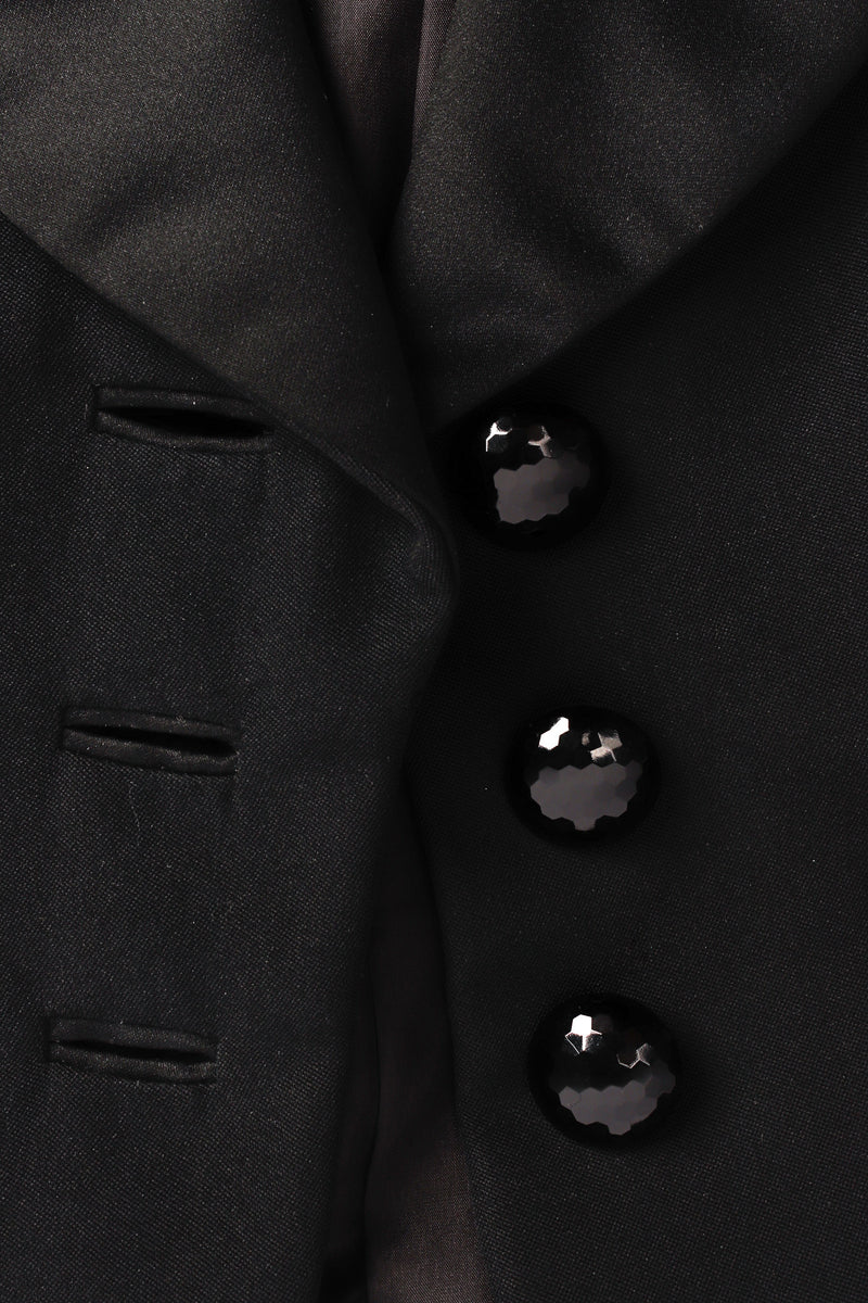 Vintage Yves Saint Laurent Crop Blazer & Pant Tuxedo Set jacket faceted button  @ Recess LA