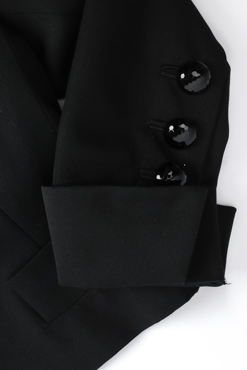 Vintage Yves Saint Laurent Crop Blazer & Pant Tuxedo Set sleeve cuff/buttons @ Recess LA