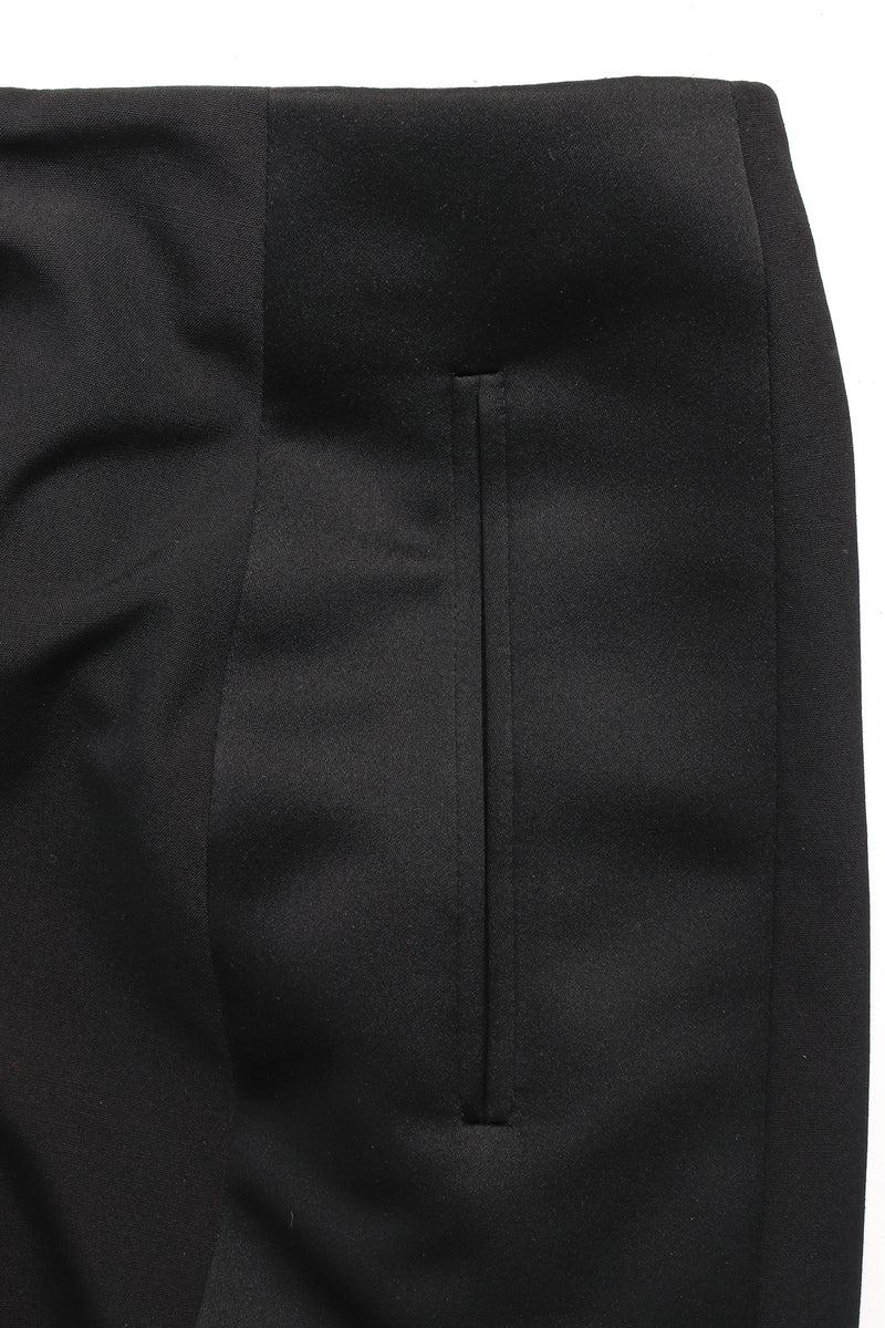 Vintage Yves Saint Laurent Crop Blazer & Pant Tuxedo Set jetted pocket/satin panel @ Recess LA