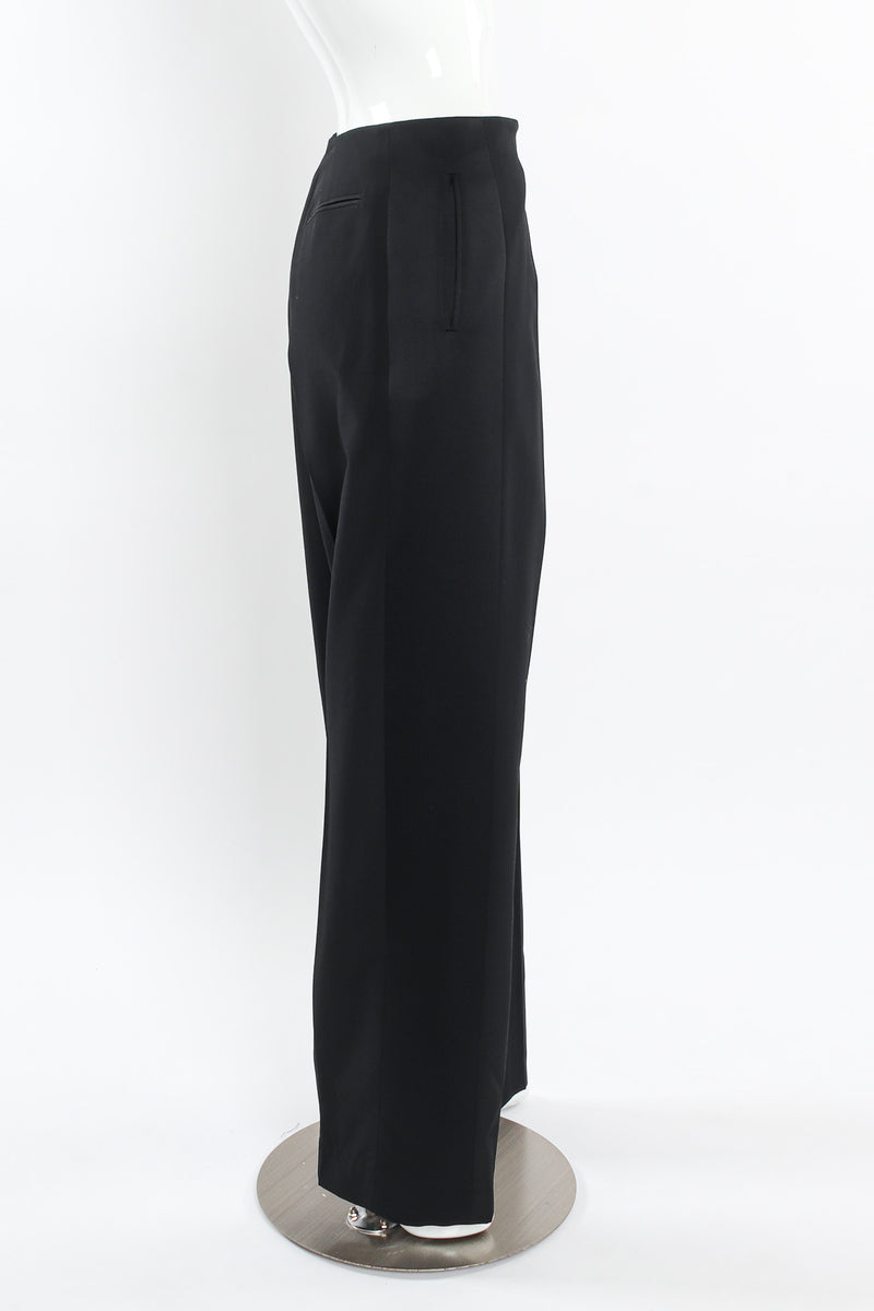 Vintage Yves Saint Laurent Crop Blazer & Pant Tuxedo Set mannequin side pant @ Recess LA