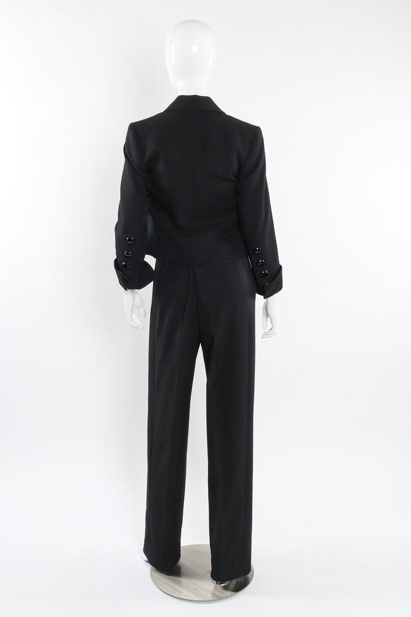 Vintage Yves Saint Laurent Crop Blazer & Pant Tuxedo Set mannequin back @ Recess LA