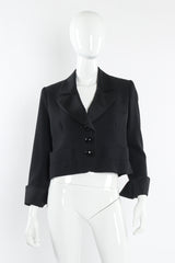 Vintage Yves Saint Laurent Crop Blazer & Pant Tuxedo Set mannequin front top @ Recess LA