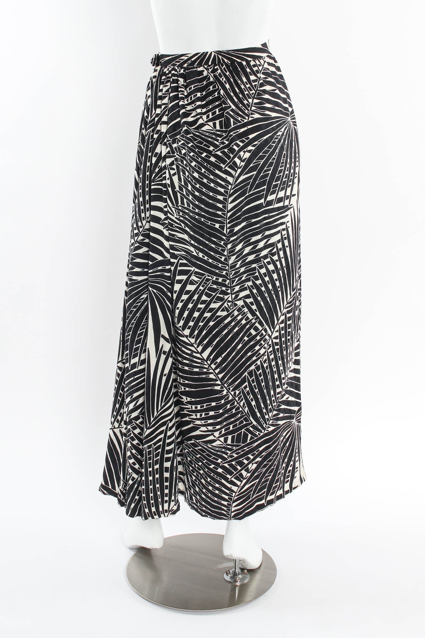 Vintage Saint Laurent Palm Leaves Silk Maxi Skirt mannequin back @ Recess Los Angeles