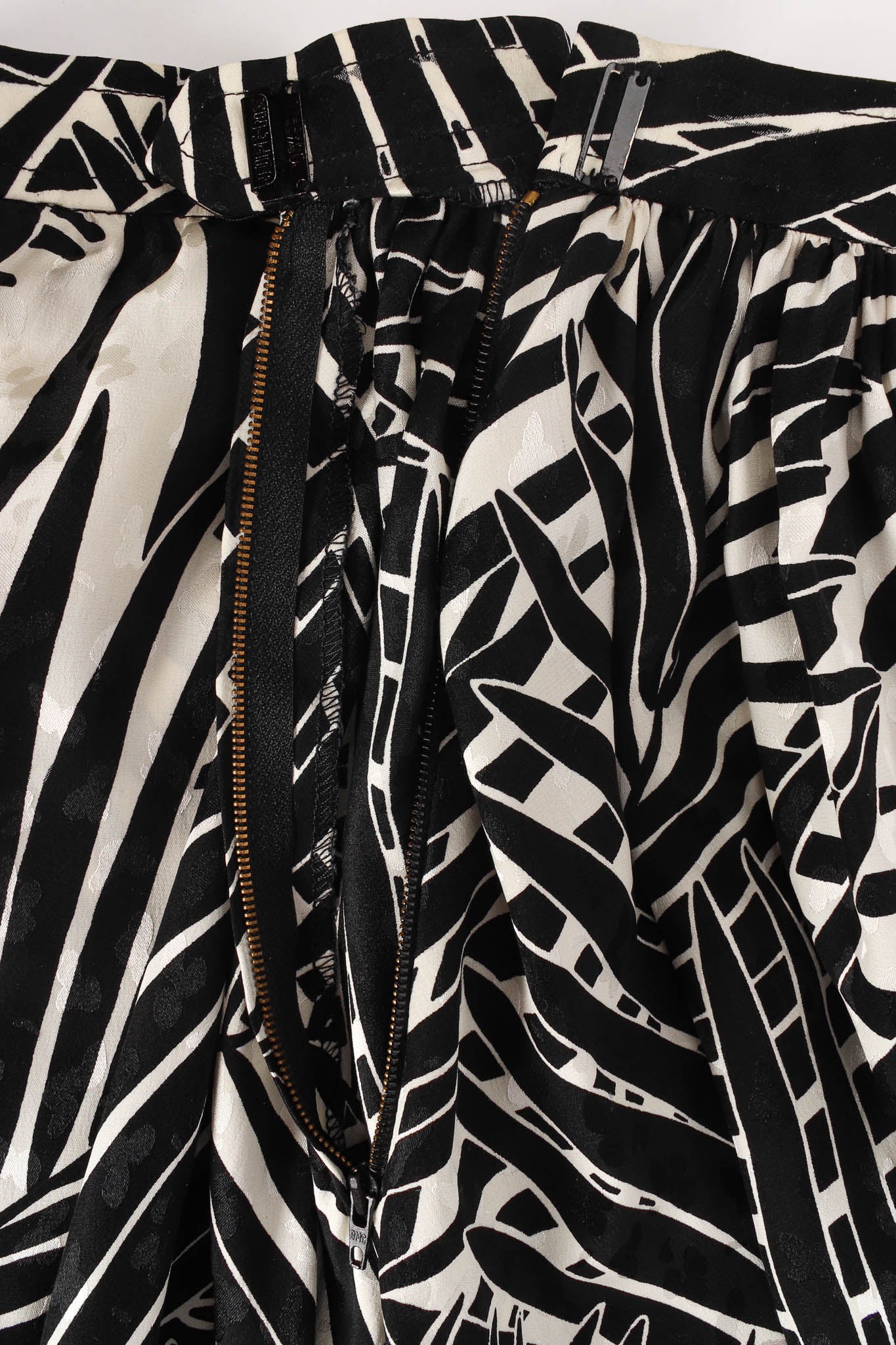 Vintage Saint Laurent Palm Leaves Silk Maxi Skirt zipper/hook-and-tab @ Recess Los Angeles
