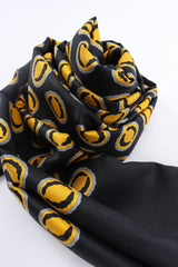 Vintage Yves Saint Laurent Abstract Polka Dot Silk Scarf rolled front @ Recess LA