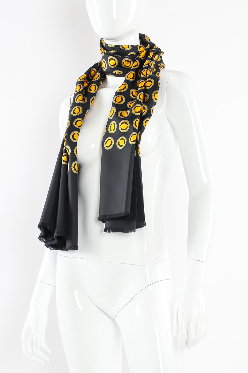 Vintage Yves Saint Laurent Abstract Polka Dot Silk Scarf mannequin neck @ Recess LA