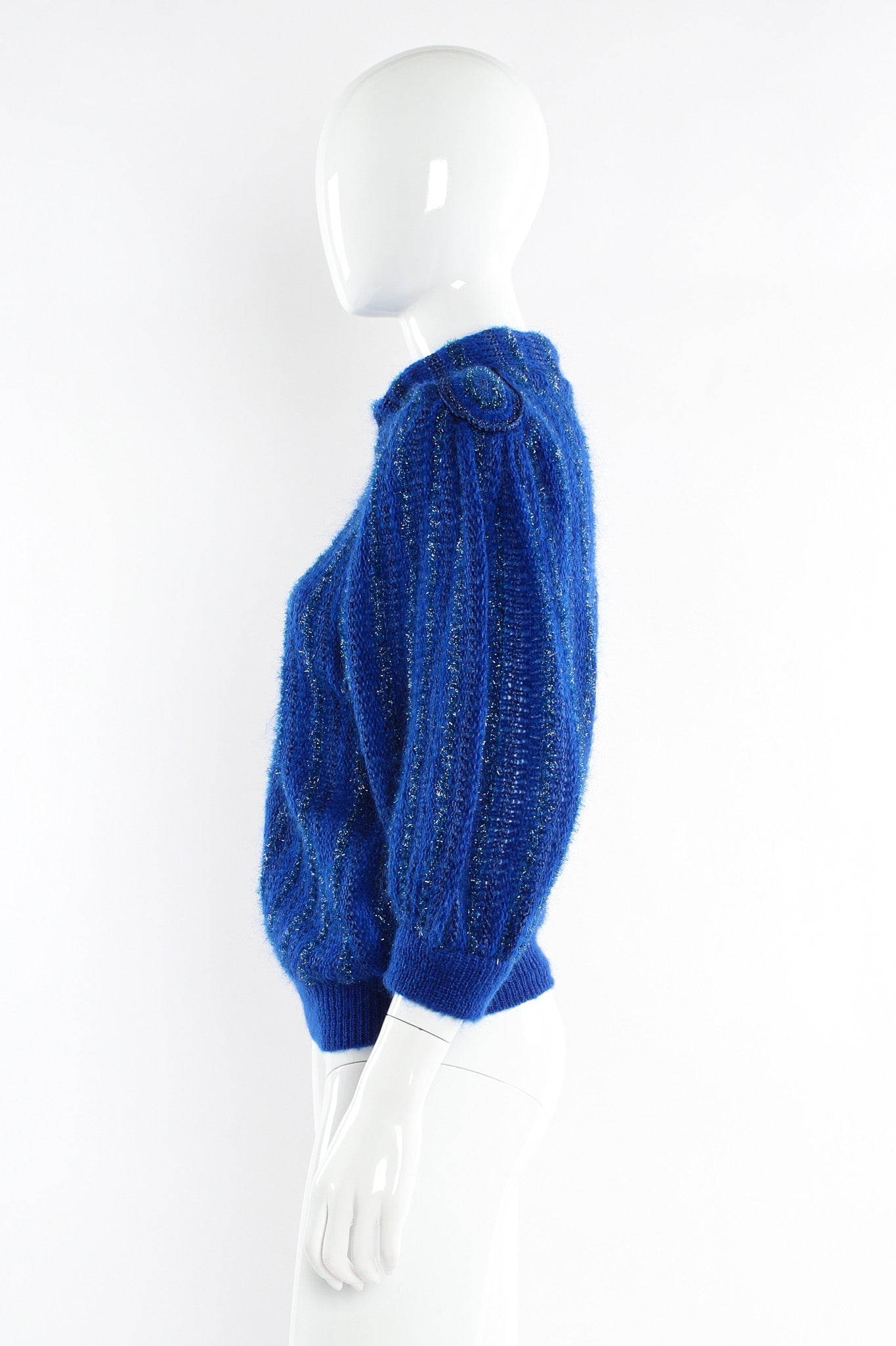Vintage Yves Saint Laurent Stripe Wool Blend Sweater mannequin side @ Recess LA
