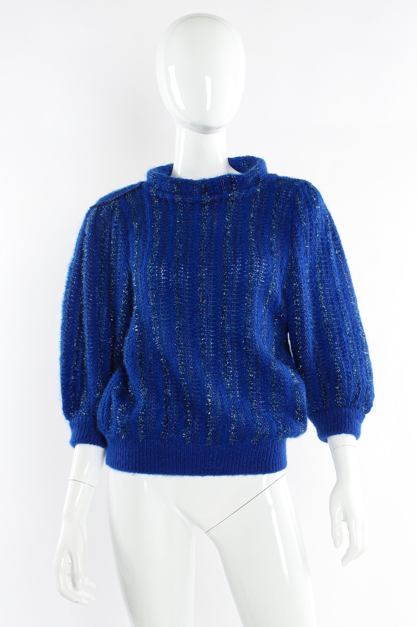 Vintage Yves Saint Laurent Stripe Wool Blend Sweater mannequin front @ Recess LA
