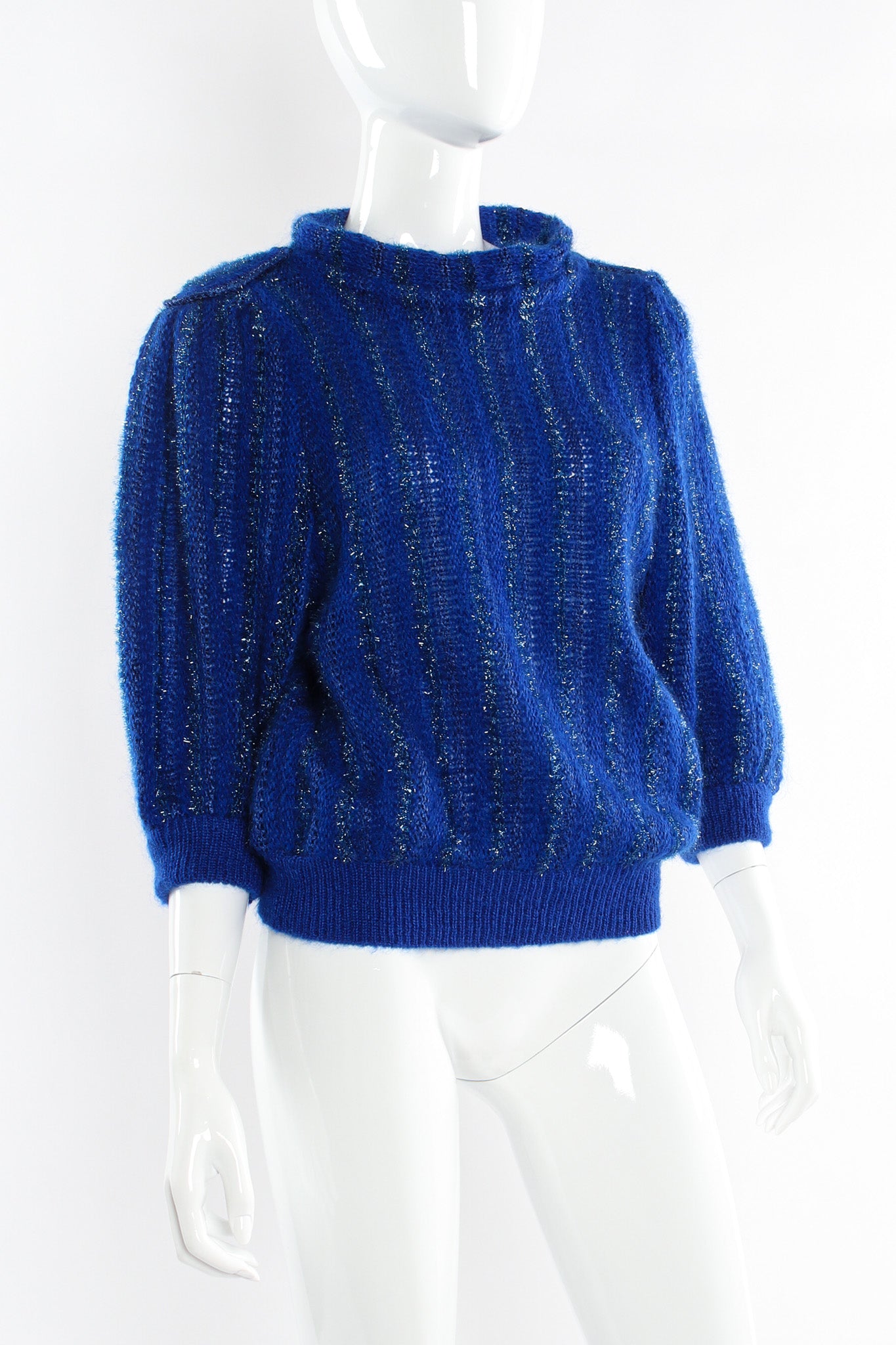 Vintage Yves Saint Laurent Stripe Wool Blend Sweater mannequin close angle @ Recess LA