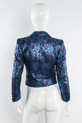 Vintage Saint Laurent 1980s Floral Brocade Metallic Jacket & Bag Set mannequin back @ Recess LA