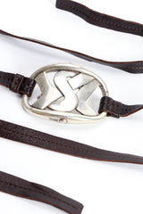 Vintage Saint Laurent "YSL" Logo Tie Belt front flat lay  @ Recess LA