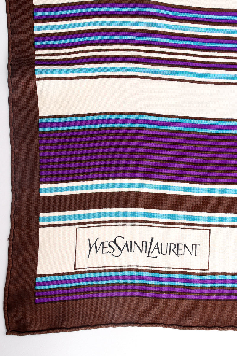 Vintage Yves Saint Laurent YSL Bayadere Stripe Scarf signature at Recess Los Angeles