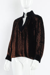 Vintage Saint Laurent Velvet Cheetah Burnout Top mannequin front angle @ Recess Los Angeles