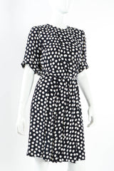 1980 Vintage YSL Polka Dot Pleat Dress mannequin angle close @ Recess LA