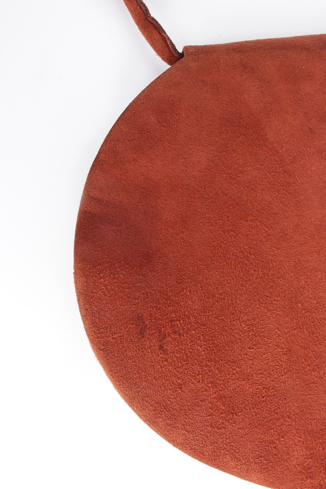 Vintage Yves Saint Laurent Filigree Suede Saddle Bag small mark on back corner @ Recess Los Angeles