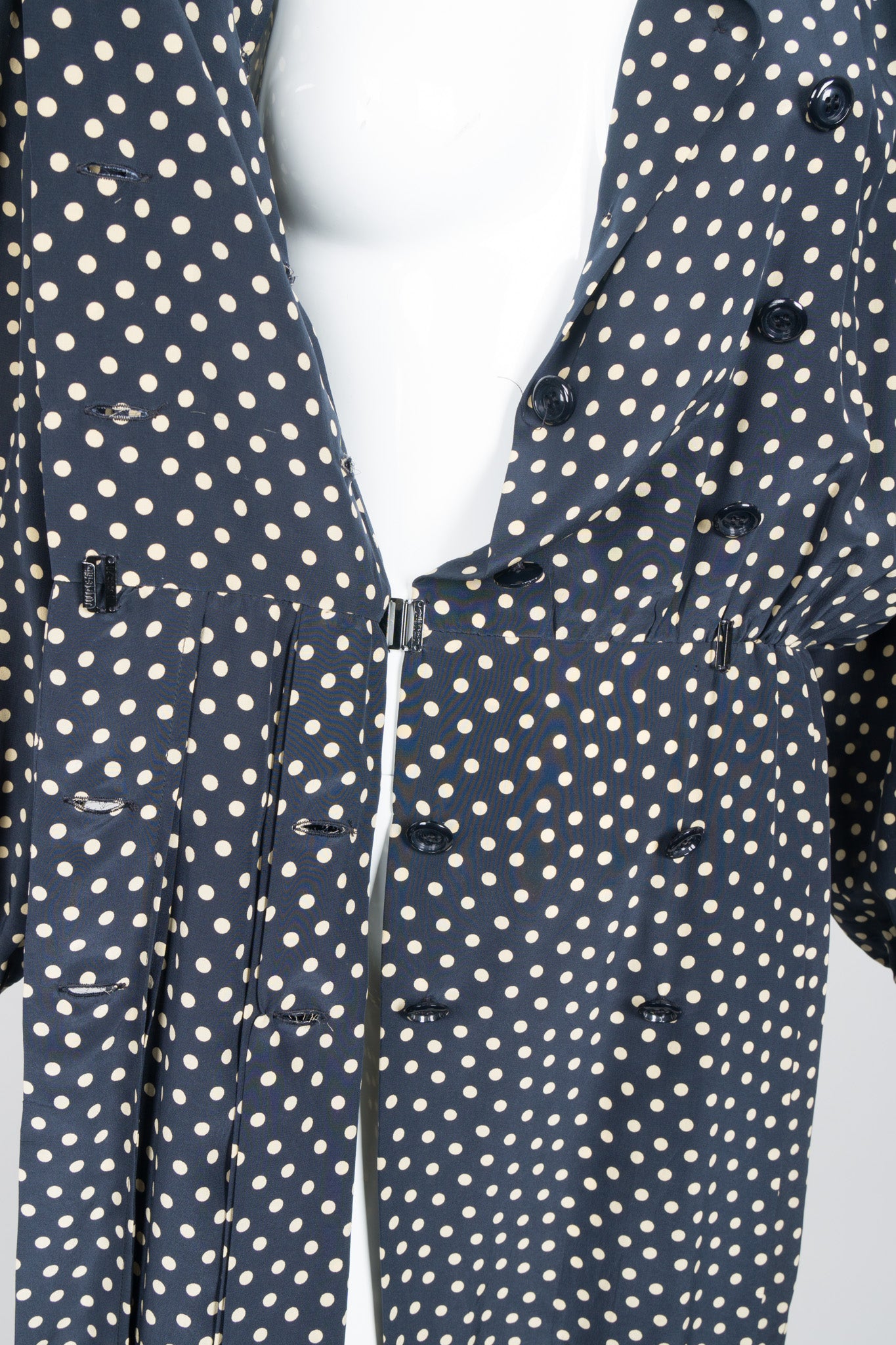 Yves Saint Laurent Silk Polka Dot Coat Dress