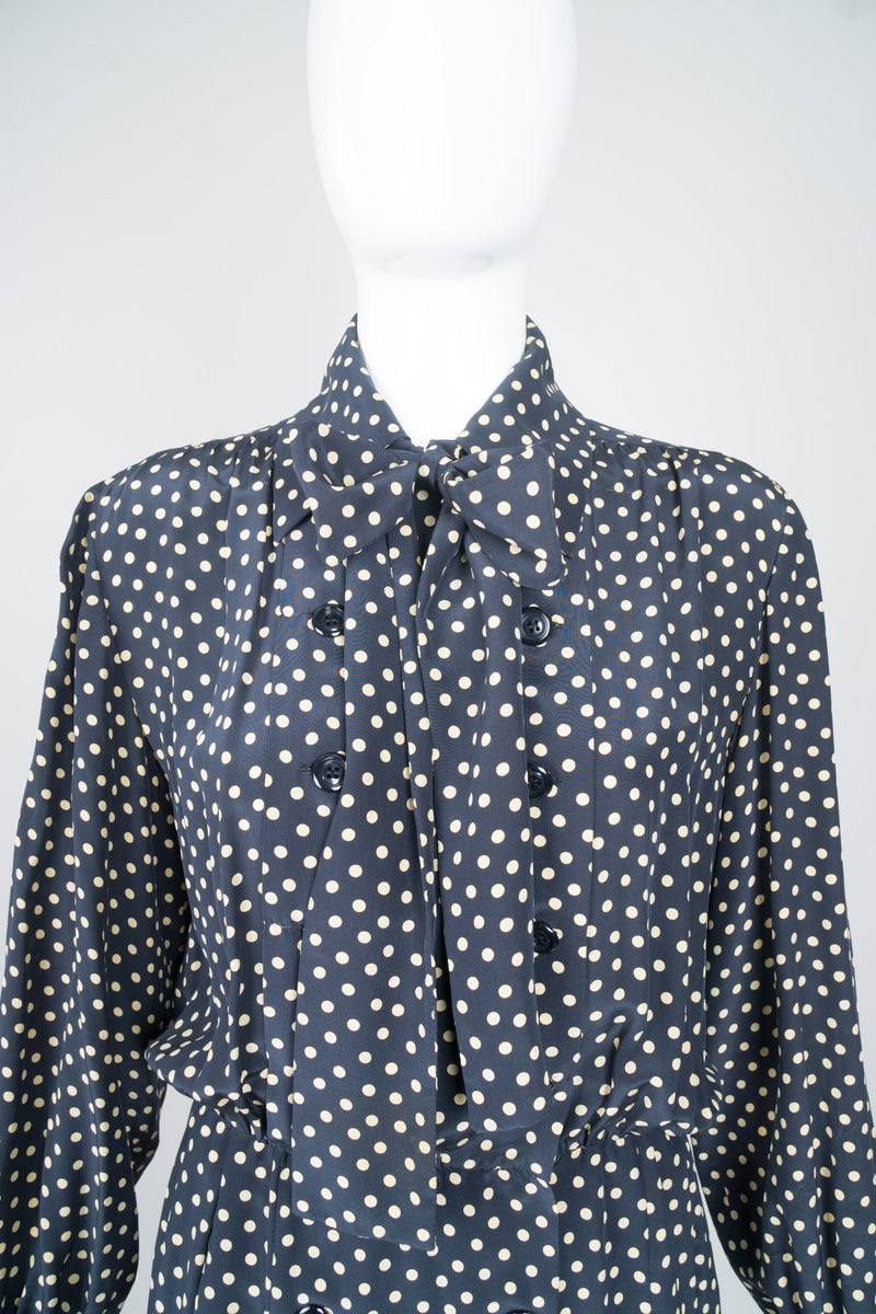 Yves Saint Laurent Silk Polka Dot Coat Dress