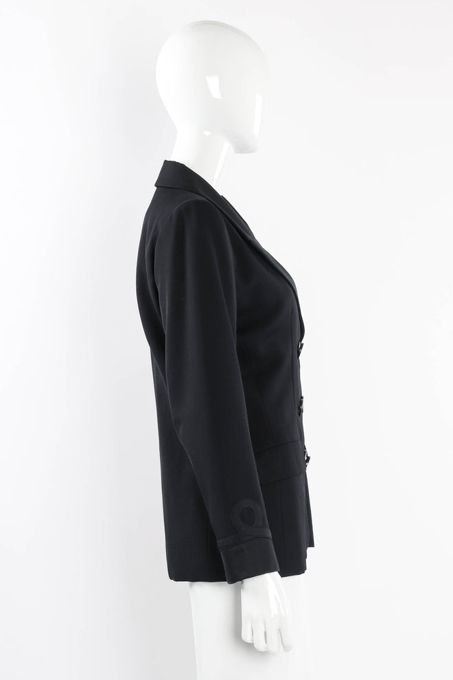 Vintage YSL Grosgrain Accented Tuxedo Jacket on mannequin side at Recess Los Angeles