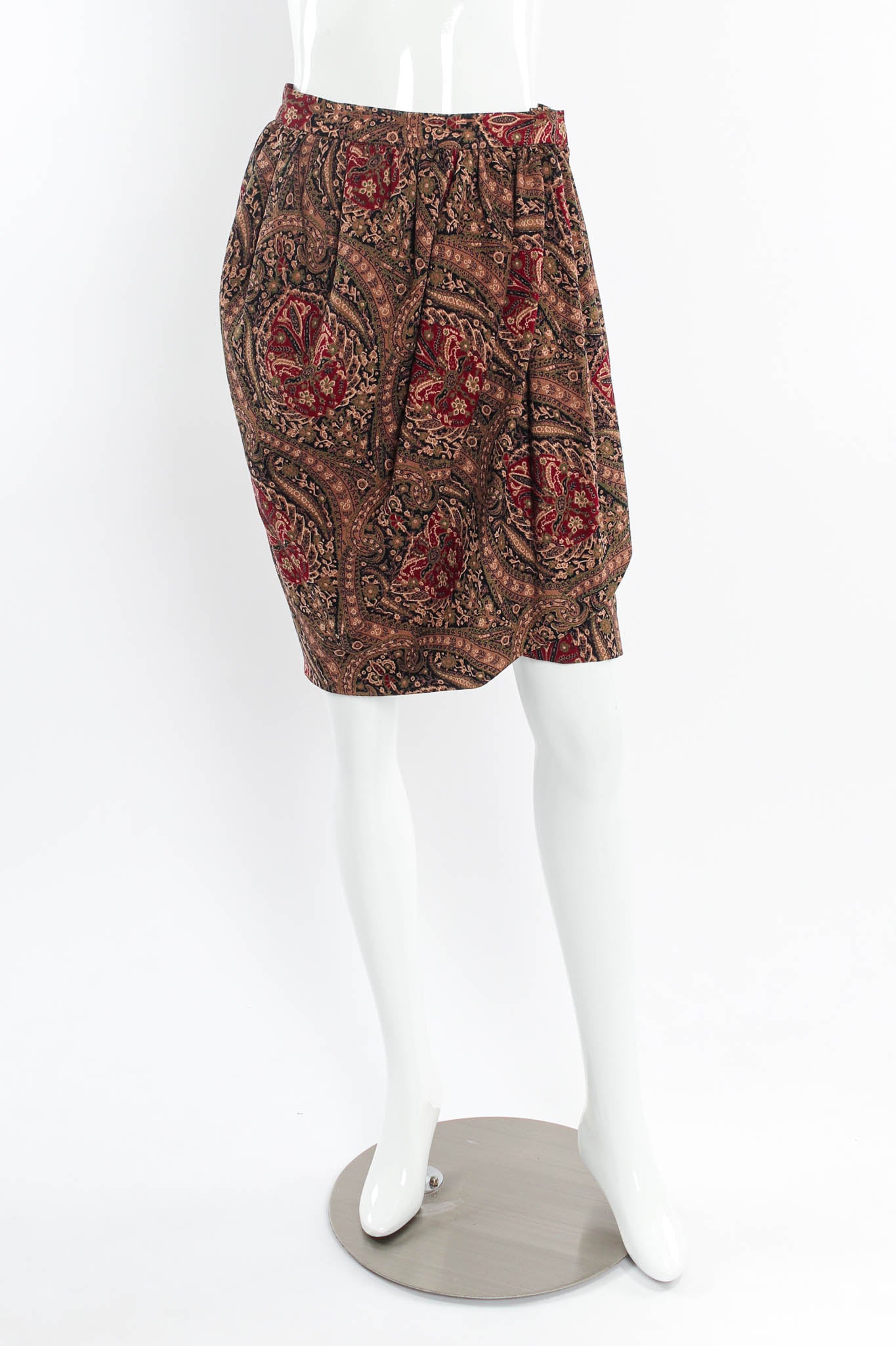 Vintage 80s YSL Floral Foliage Top & Skirt (3pc Set) mannequin front skirt @ Recess LA