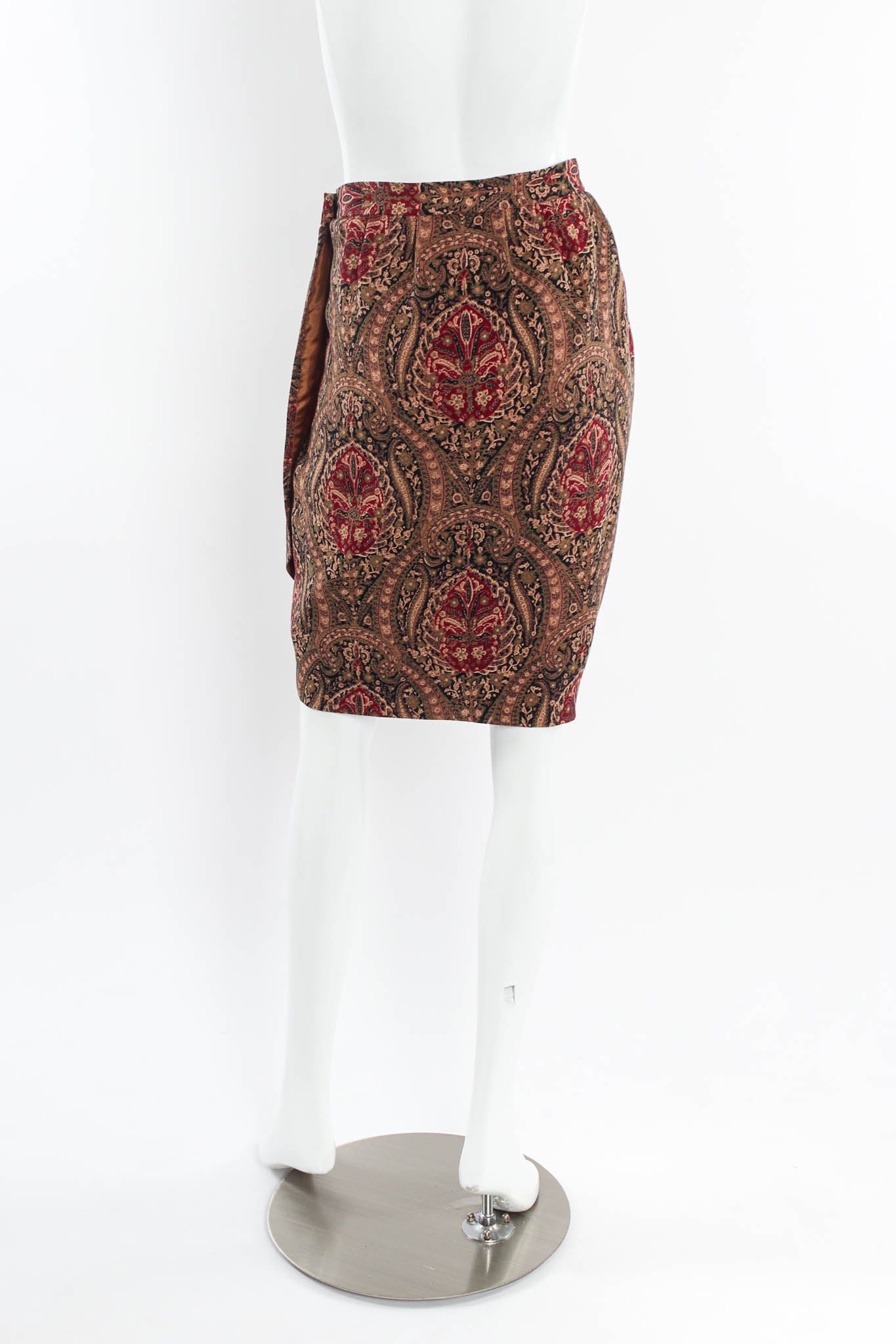 Vintage 80s YSL Floral Foliage Top & Skirt (3pc Set) mannequin back skirt @ Recess LA