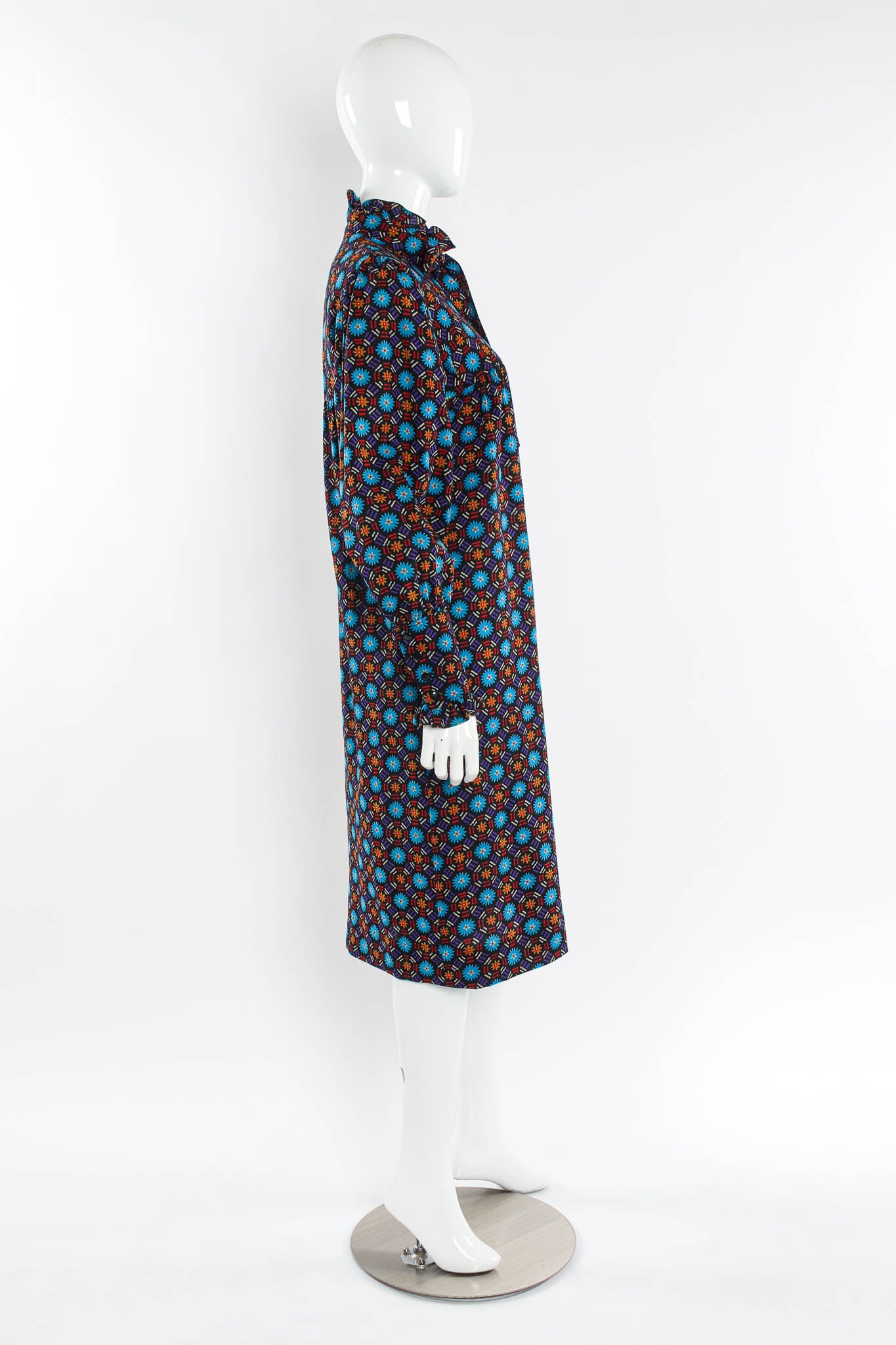 Vintage Saint Laurent Geo Floral Tunic Dress mannequin side  @ Recess Los Angeles