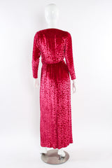 Vintage Saint Laurent Velvet Leopard Wrap Gown mannequin back @ Recess LA