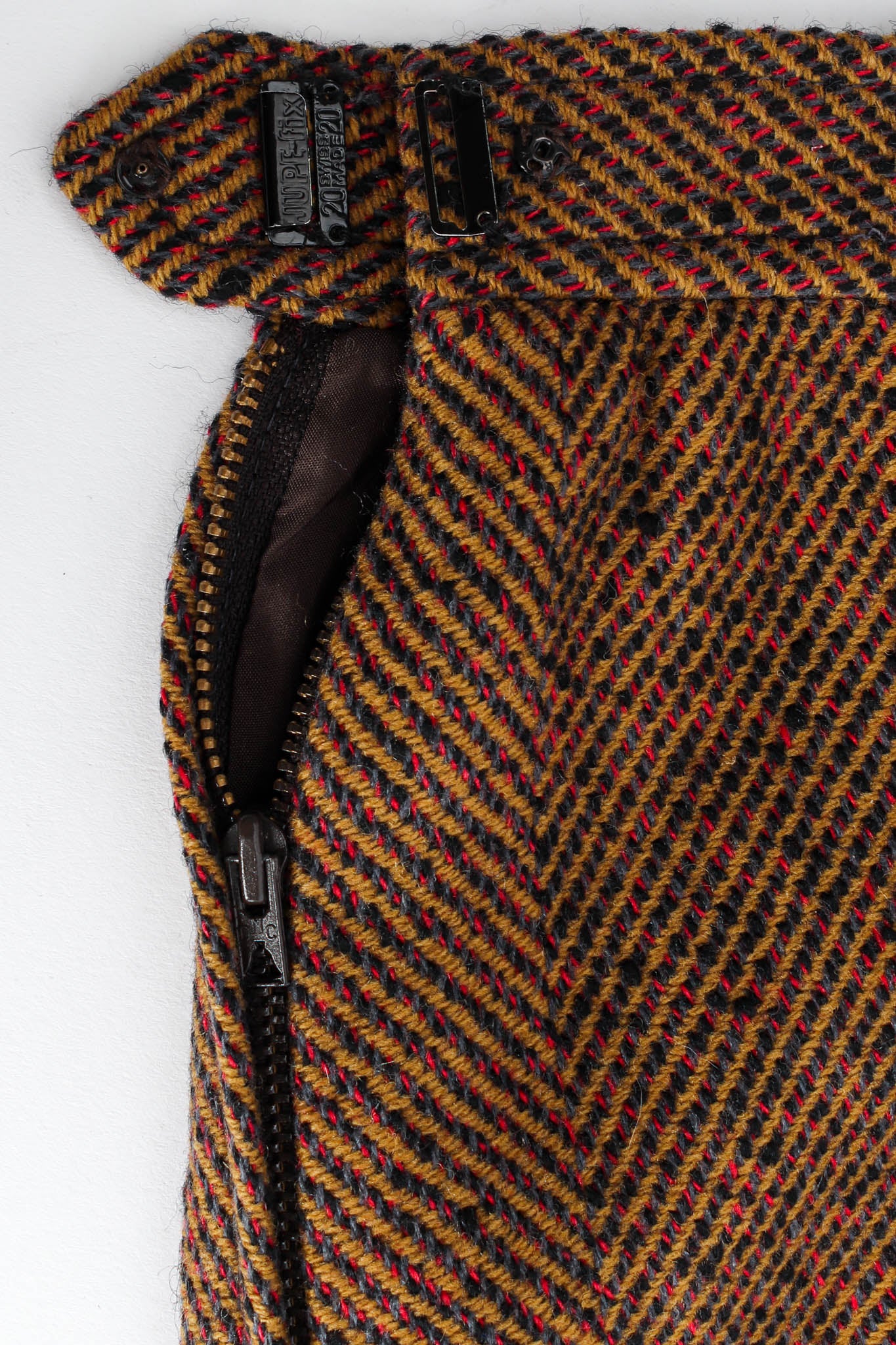 Vintage Saint Laurent Tweed Chevron Print Skirt opening @ Recess LA